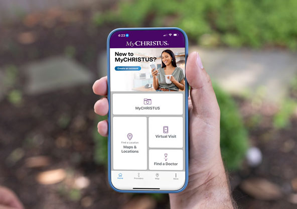 MyCHRISTUS phone outside 